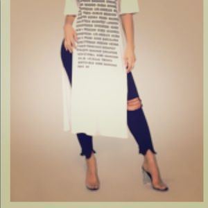 Around the world split tee size large